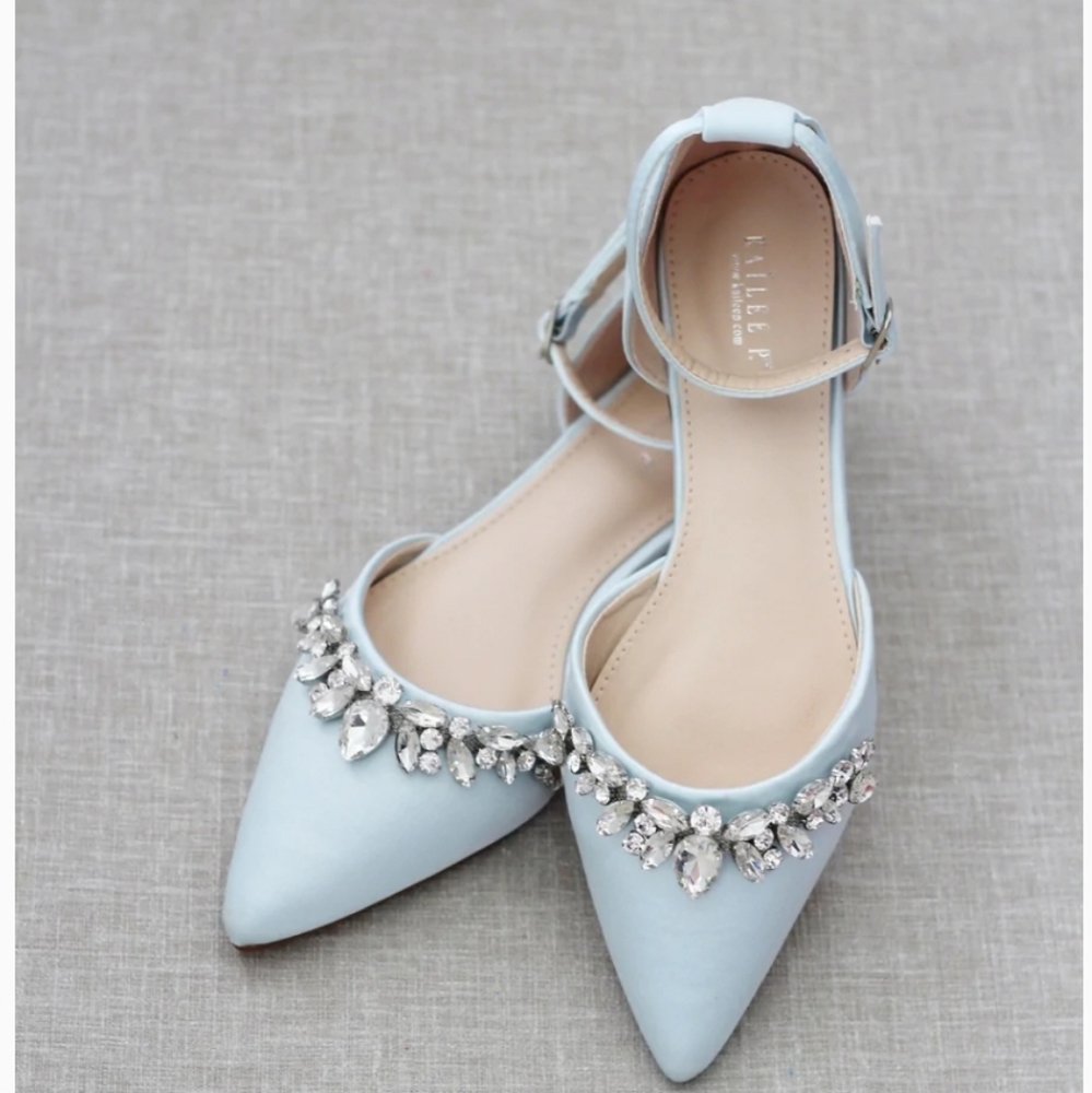 Kailee P blue satin shoes/wedding